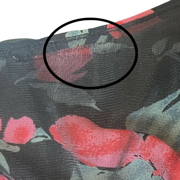 Vintage 90s All That Jazz Floral Dress XS/S Flutter Sleeve Blouson Midi Boho - Picture 9 of 9